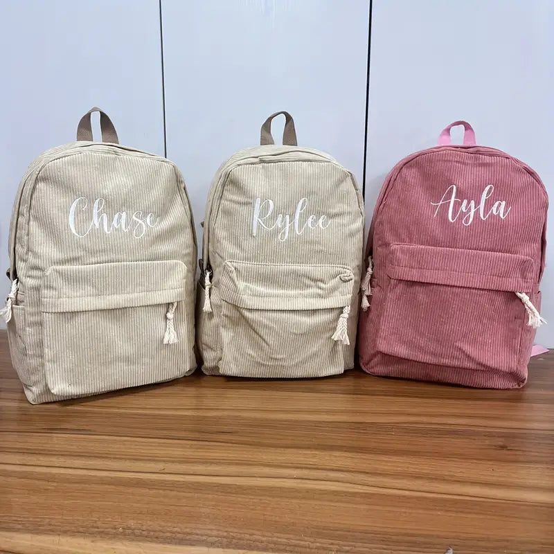 Personalized Corduroy Backpack